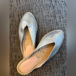 Avec Les Filles Metallic Silver Espadrilles